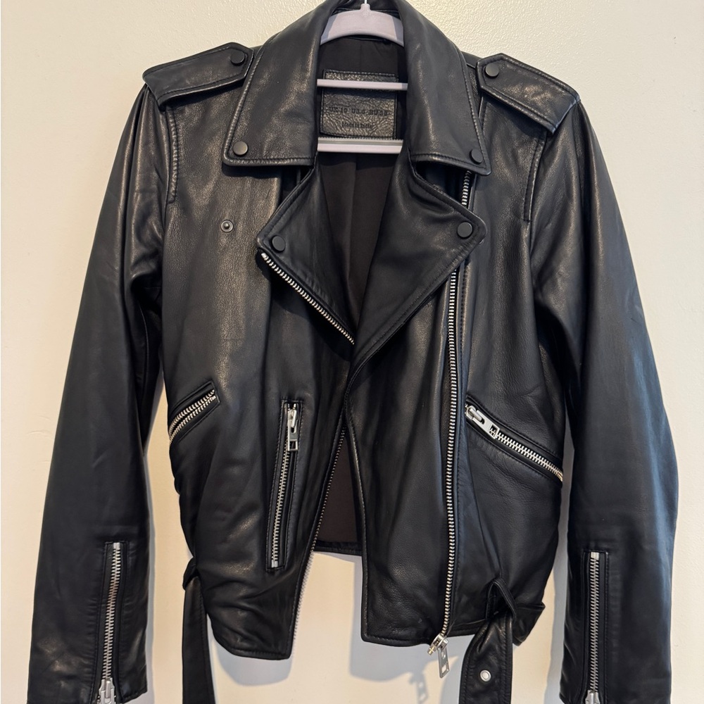 All Saints Black Dalfern Leather Jacket